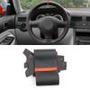 For VW Golf 4 MK4 Passat B5 1997-2002 For Skoda Fabia Seat Leon MK1 1998-2004 Car Steering Wheel Cover Leather Trim Red Strip