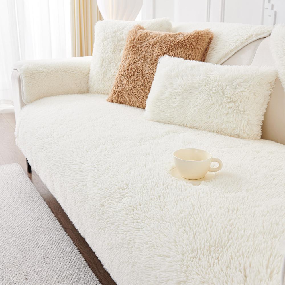 

Утолщенная подушка для дивана из лисьего меха Осень и зима Новая кожаная диванная накладка на сиденье со специальным противоскользящим покрытием 70*120cm бежевый