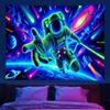Fluorescent Psychedelic Astronaut Butterfly Tapestry, Neon Starry Sky Wall Hanging, Party Dorm Decor, Gift