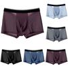 Men Ice-Silk Underwear Mesh Sexy Breathable Transparent Boxer Briefs Panties