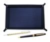 Japanese Grained Cowhide Pen Tray In Blue with Sliding Measuring Stick and Metal Ring Cap Sliding Retro Pen Set TRAL-708W-8838B