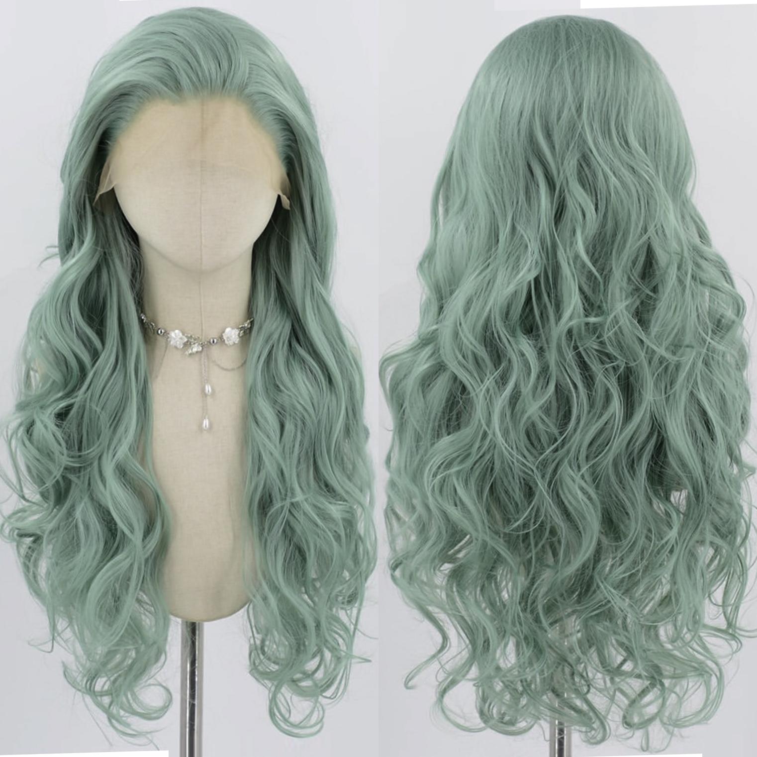 Mint Green Lace Front Wig for