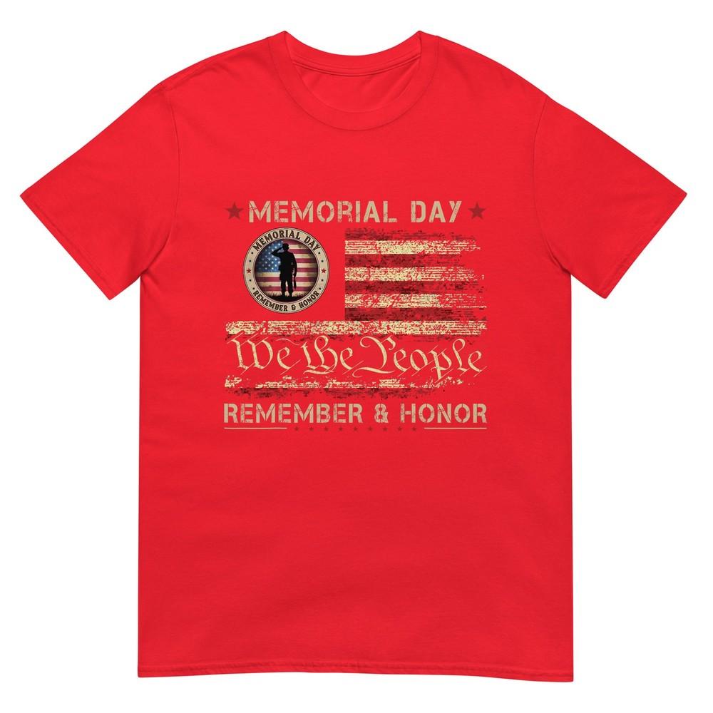 Veterans Day 2025 Usa Memorial Day Red Poppy Flower Military Tshirt S