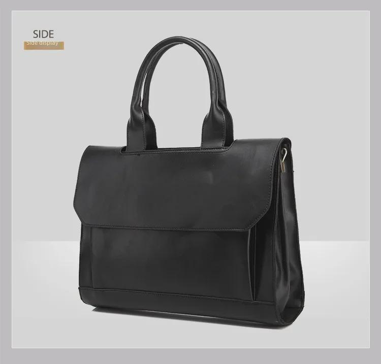Koreańska Męska Torba Kurierska Retro Business - Skóra Crazy Horse na Ramię i do Ręki, Teczka Podróżna