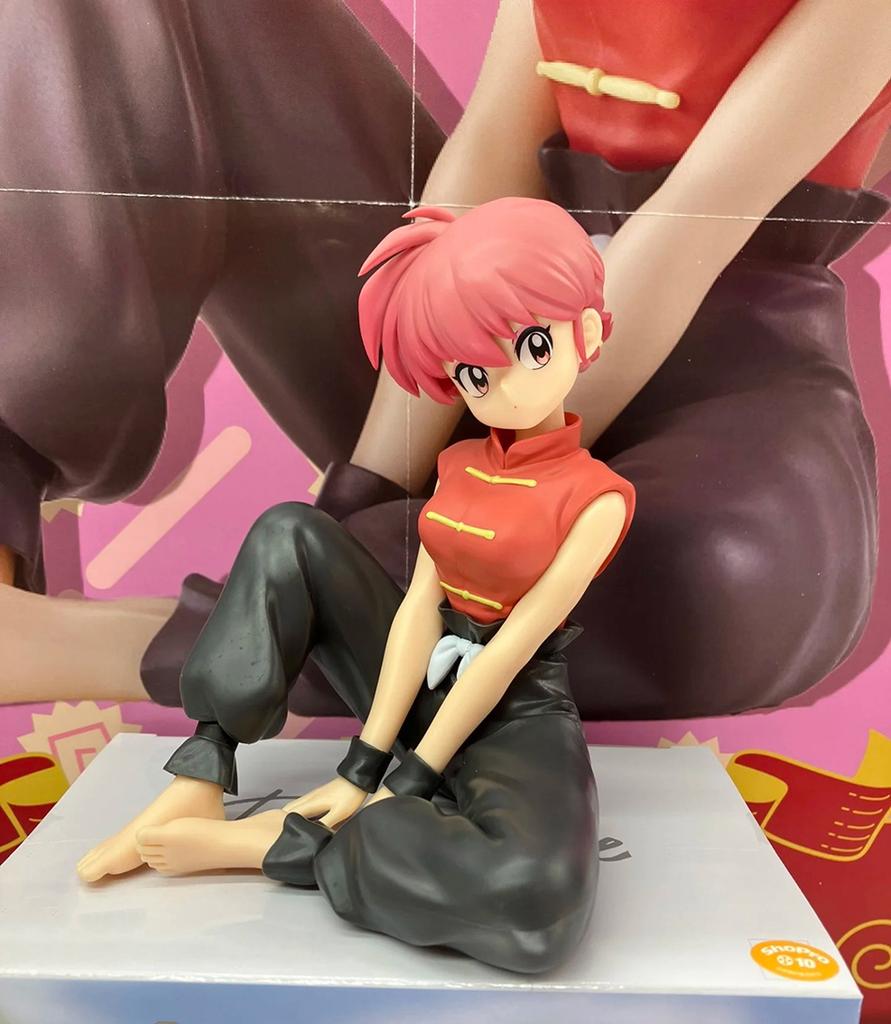 10CM Anime Ranma 1/2 Tendou Akane Ranma PVC Anime Figure Periphery Kawaii Sitting Playthings Desktop Car Ornaments Figure Toy Doll Gift