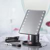 16LED Makeup Mirror 360° Rotating ABS Plastic Frame Desktop Cosmetic Mirror Battery Powered Portable Mirror For Lady Student