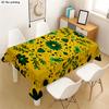 1pc Yellow-Green Tablecloth Suitable for St. Patrick's Day Decorations & Daily Use - Rectangular Machine-Made Table Cover with Green Floral Pattern On