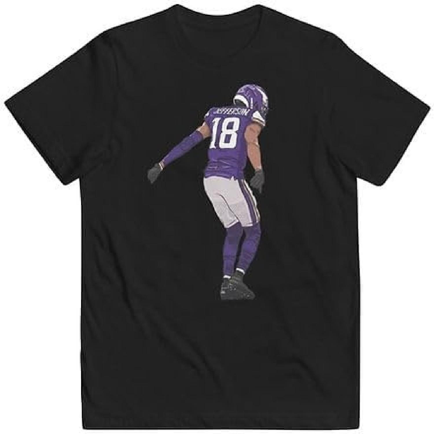 Youth T-Shirt Justin Jefferson Griddy Sketch Minnesota Football Kids Sizes Tee S