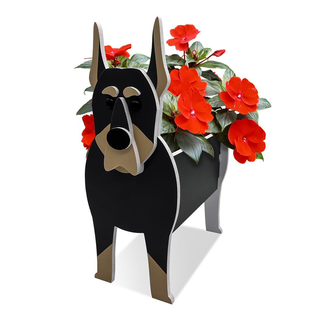 Garden Flower Pot Dog Planter Schnauzer Bulldog Poodle Corgi Yorkshire Garden Pots DIY PVC Flower Planter Garden Home Decor