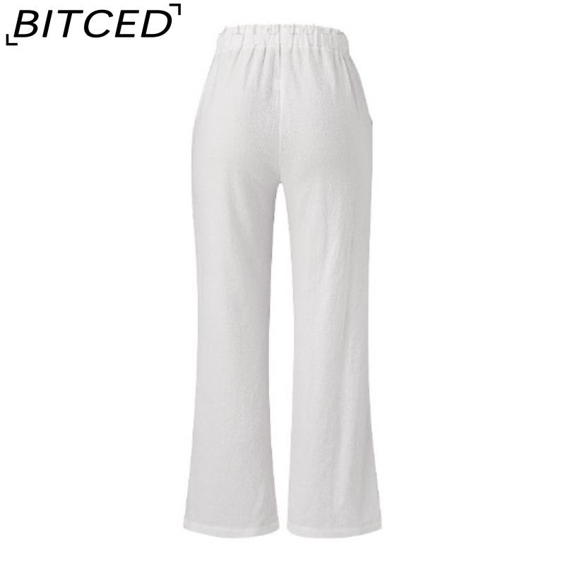 BITCED Women's Fashion Casual Solid Color Print Pants & Capris