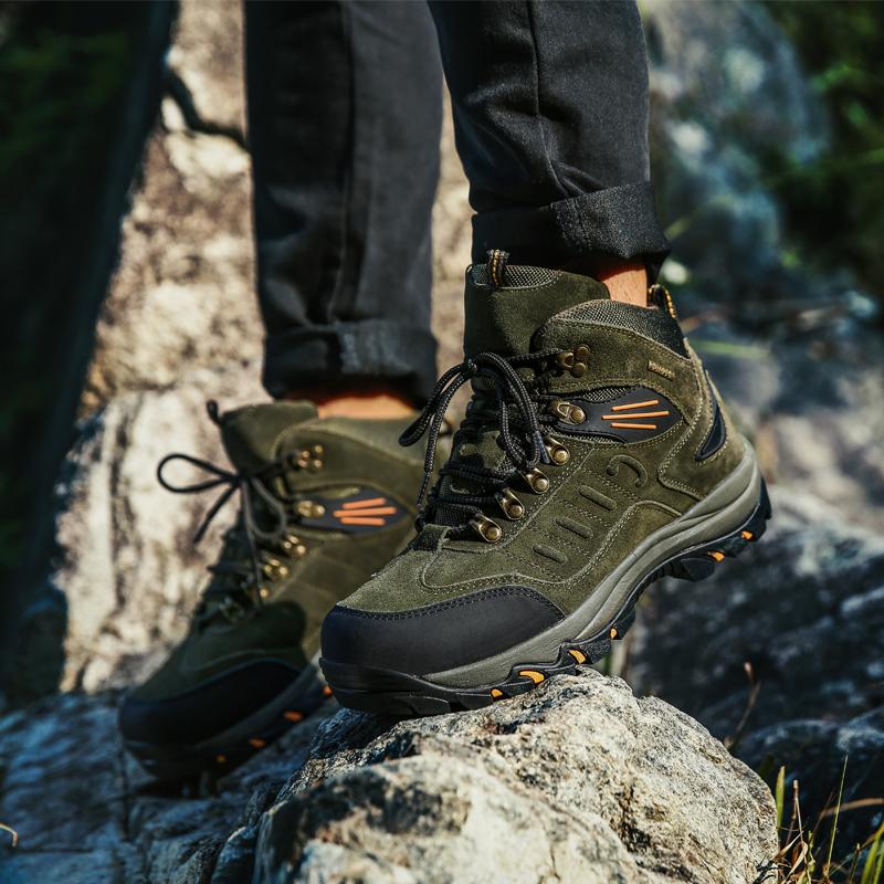 Men's Outdoor Hiking Boots Mountaineering Boots Plush Cotton Shoes Winter Autumn Large Size 397-46
