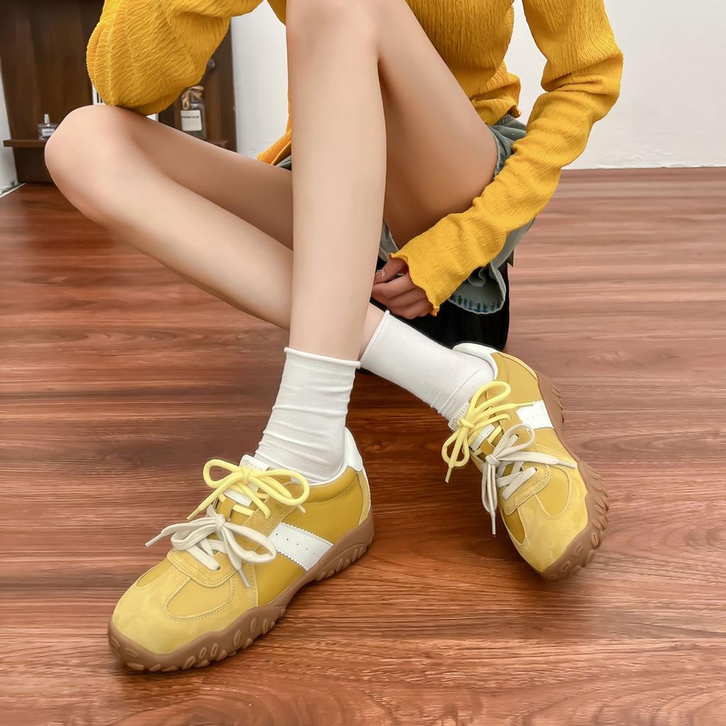 Summer new platform sneakers women wear high-end college style retro dad shoes women's front lace-up