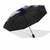 Purple Rose Wall Automatic Umbrella Retractable Design with 8-Rib Durability Lightweight All-Season Umbrella for Travel Elegant Women's Umbrella