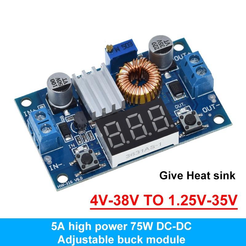 XL4015 5A DC a DC CC CV Placa de Carga Reductora para Batería de Litio Convertidor de Potencia LED Cargador de Litio Módulo Reductor XL4015 E1