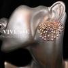 Magazine Fireworks Czech Diamond Rhodium Plating Does Not Fade, Exquisite High-end Copper Plated Real Gold Earrings