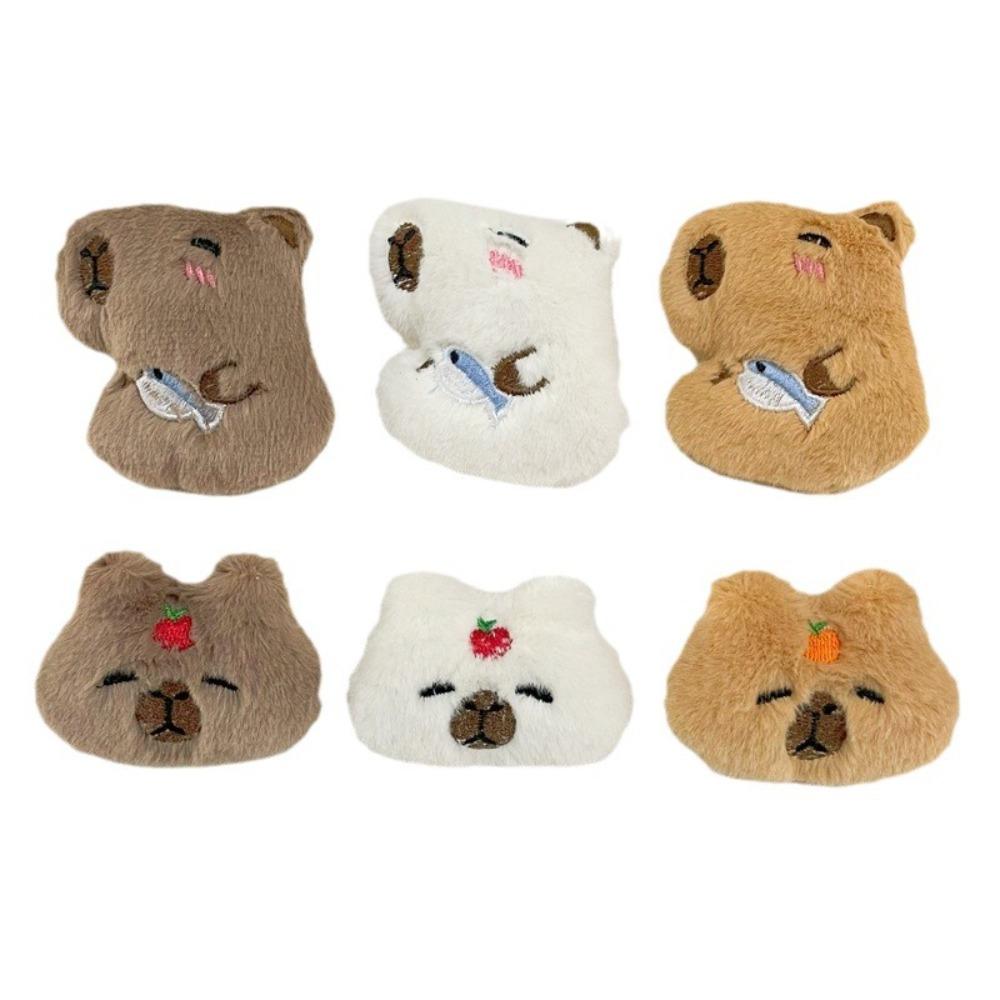 Creative Plush Capybara Brooch Orange Plush Badge Pin Exquisite Plush Capybara Pin  Party