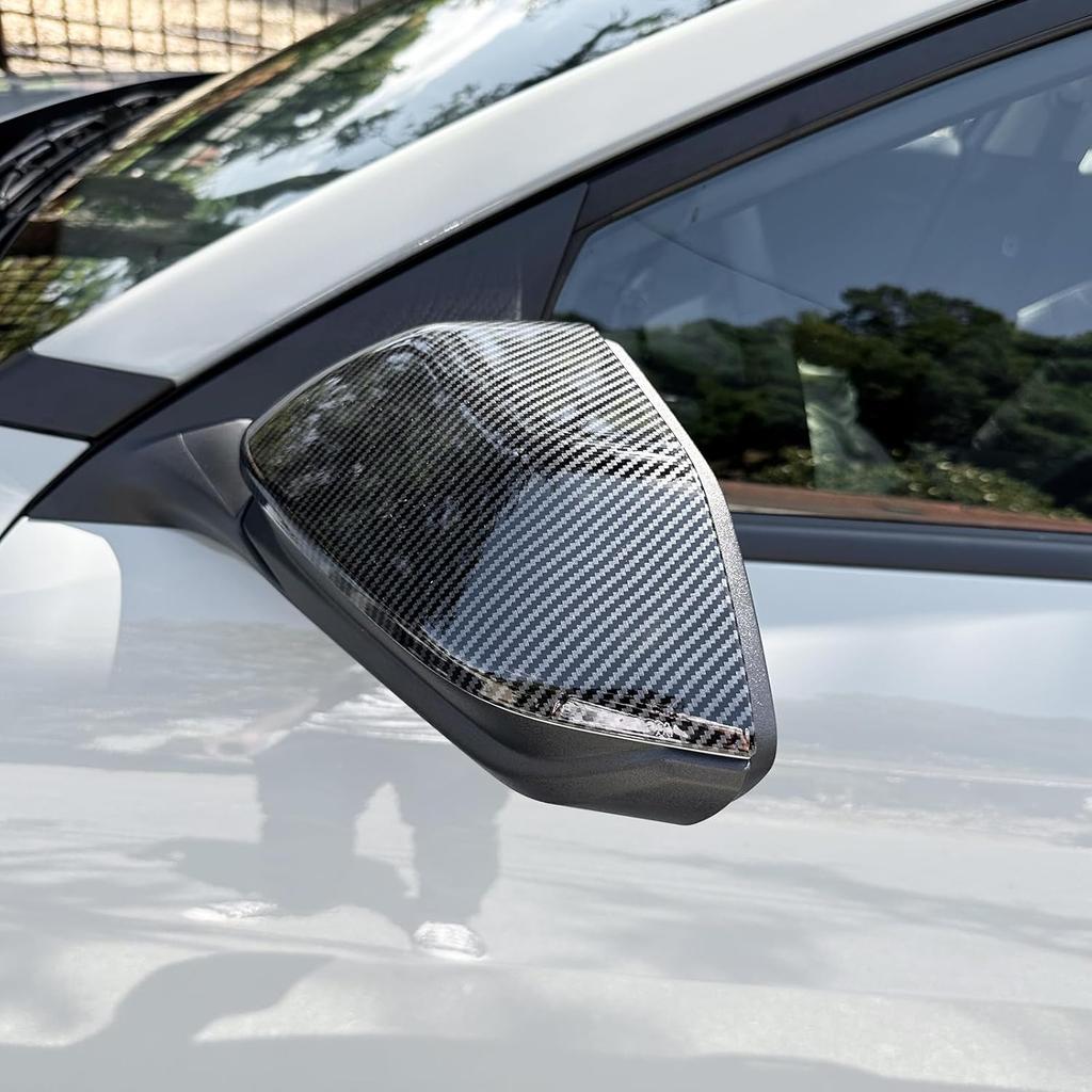 ABS Car Exterior Mirror Cover Side Rear View Mirror Covers Caps Compatible with Kia K4 2025-2026 Accessories (Carbon Fiber Style)