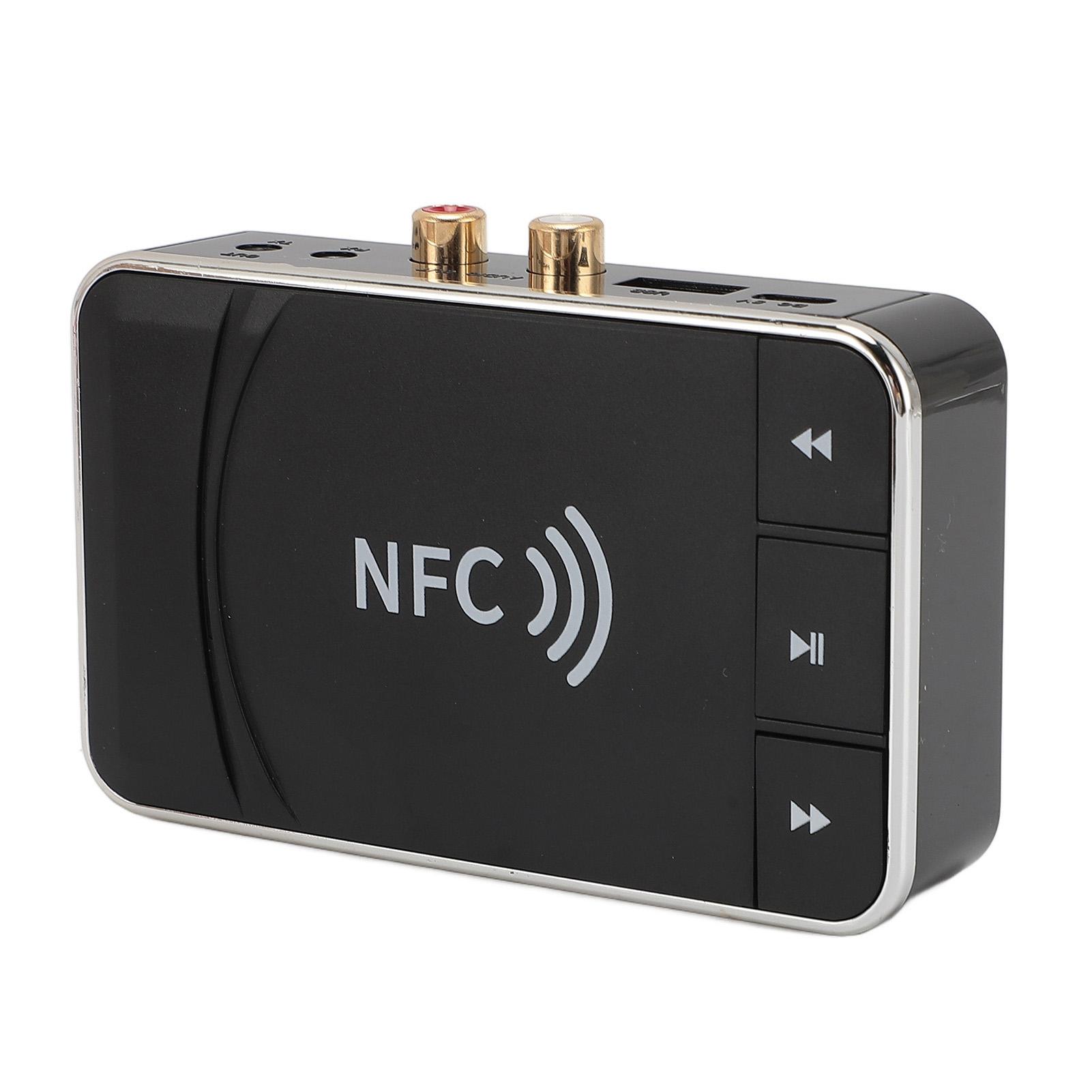 

NFC Enabled Bluetooth Receiver Desktop 3.5mm AUX Bluetooth 5.0 Adapter for Home Stereo System