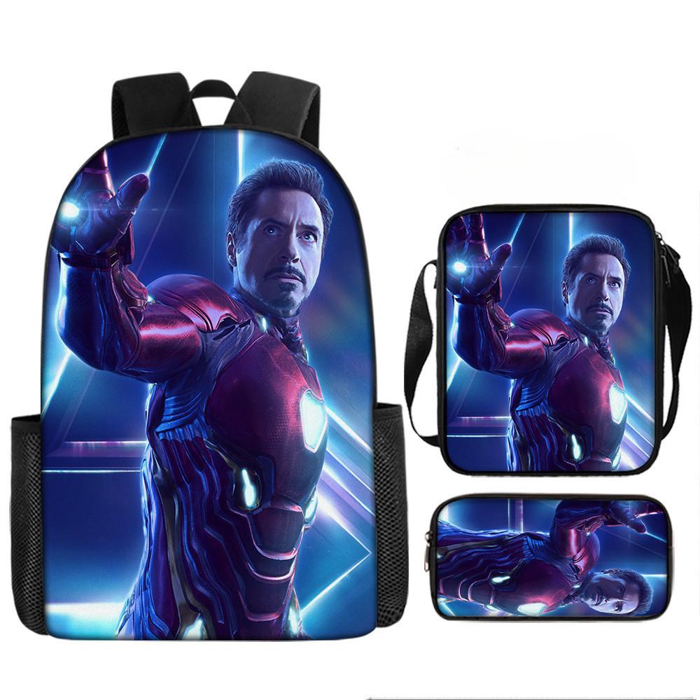 Printed Avengers The Backpack Set Oxford Fabric Pencil Case Essentials School