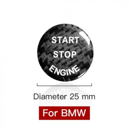 Car Engine Carbon Fiber button sticker Emblem Shell For BMW F F10 F07 F20 F21