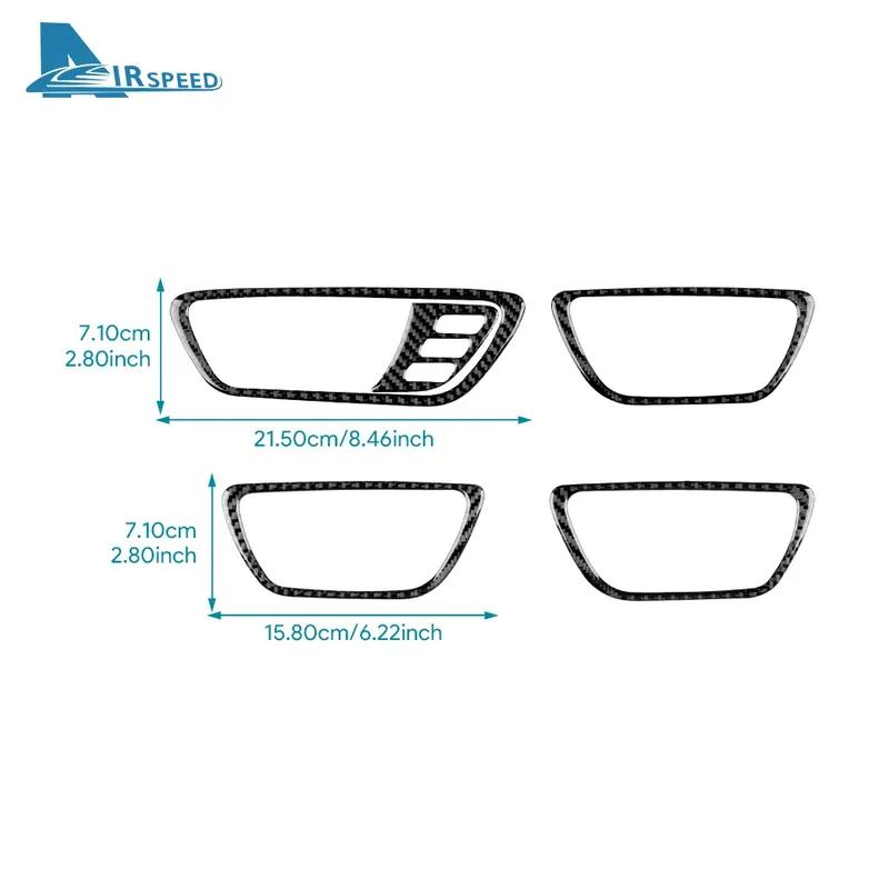 For Acura TLX 2015 2016 2017 2018   LHD Car Inner Door Handle Frame Trim Accessories Real Soft Carbon Fiber Sticker