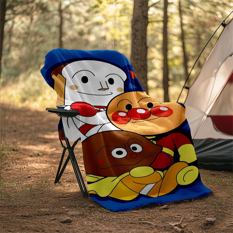 Personalized Custom Name Blanket - Anpanman Print Design,Blanket for Sofa,Bed,Travel,Camping - Soft and Warm, Great Gift
