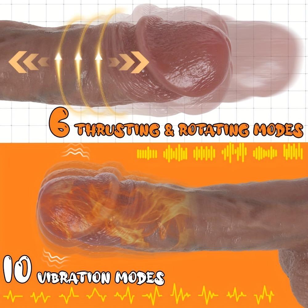 Realistické otočné dildo o 360° pro anální stimulaci bodu G s režimy vibrací a vyhřívání Teleskopické dildo na dálkové ovládání Sexuální hračky pro dospělé