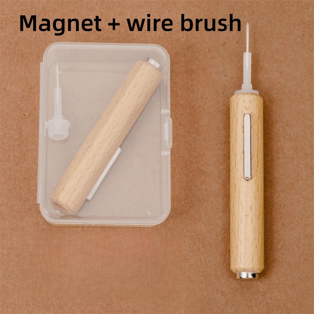 

Interchangeable Brush Heads Nail Art Brush Strong Magnet Manicure Tool Nail Pen Tool Set Nail Art Magnet + wire brush