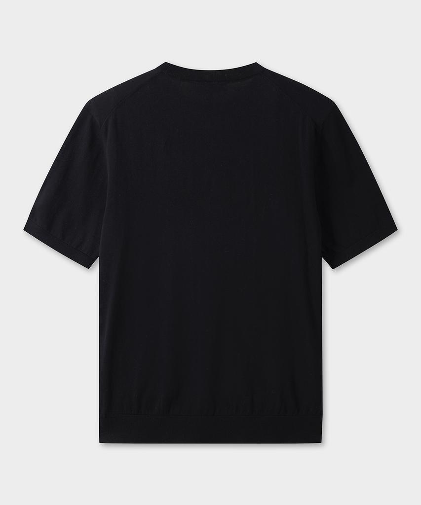 BROOKS BROTHERS Cotton Crew Neck Short Sleeve Sweater (Black) (Bbwrmb201Aufm)