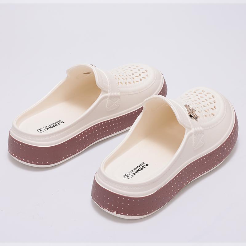 Fashion Kidmi Summer Women Slippers New EVA Round Head Clogs Flat Closed-toe Slippers Beach Slippers Thick Soles Slides Fitted Women Men