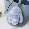 Frosted Bunny Plush Keychain 15cm Soft Faux Rabbit Fur Pendant for Bags Keys Cute Standing Stuffed Animal Adorable Birthday Gift for Girls Rabbit