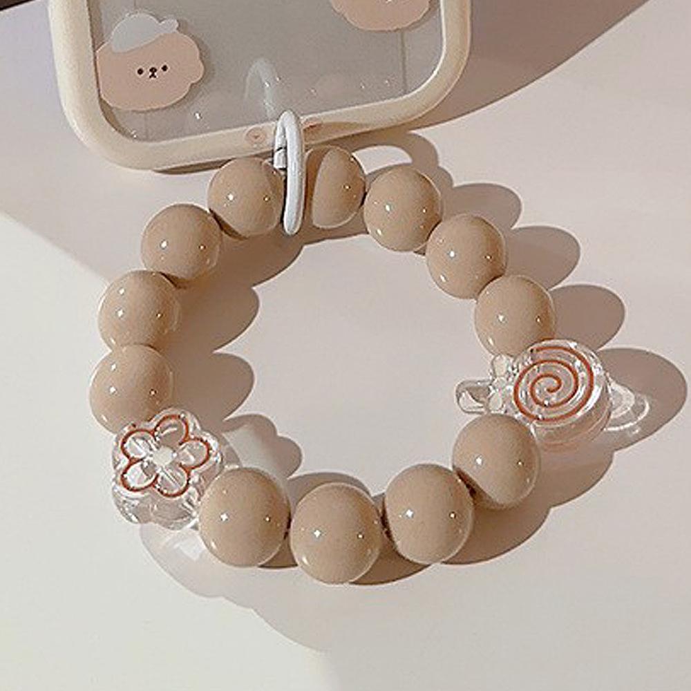 

White Bead Chain Mobile Phone Case Lanyard for Apple/For Huawei Portable Wrist Strap Personalized Ins Style Sweet Lanyard