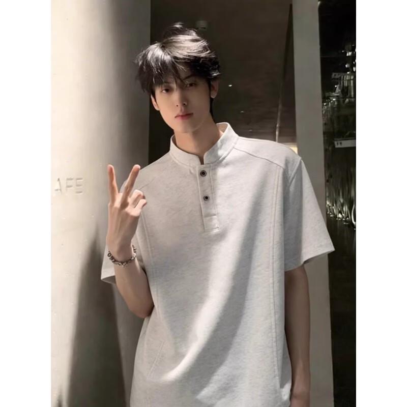 Men s American Style Henley Polo T-Shirt XL