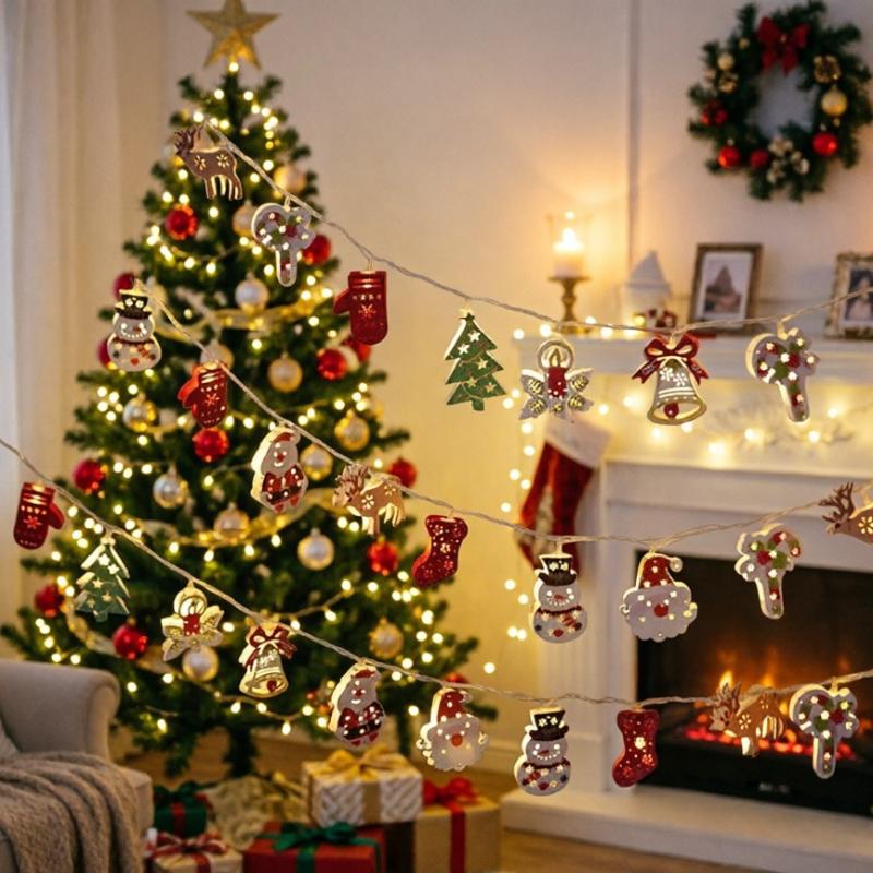 Christmas Led String Lights With Santa Snowman Reindeer For All Holiday Scenarios