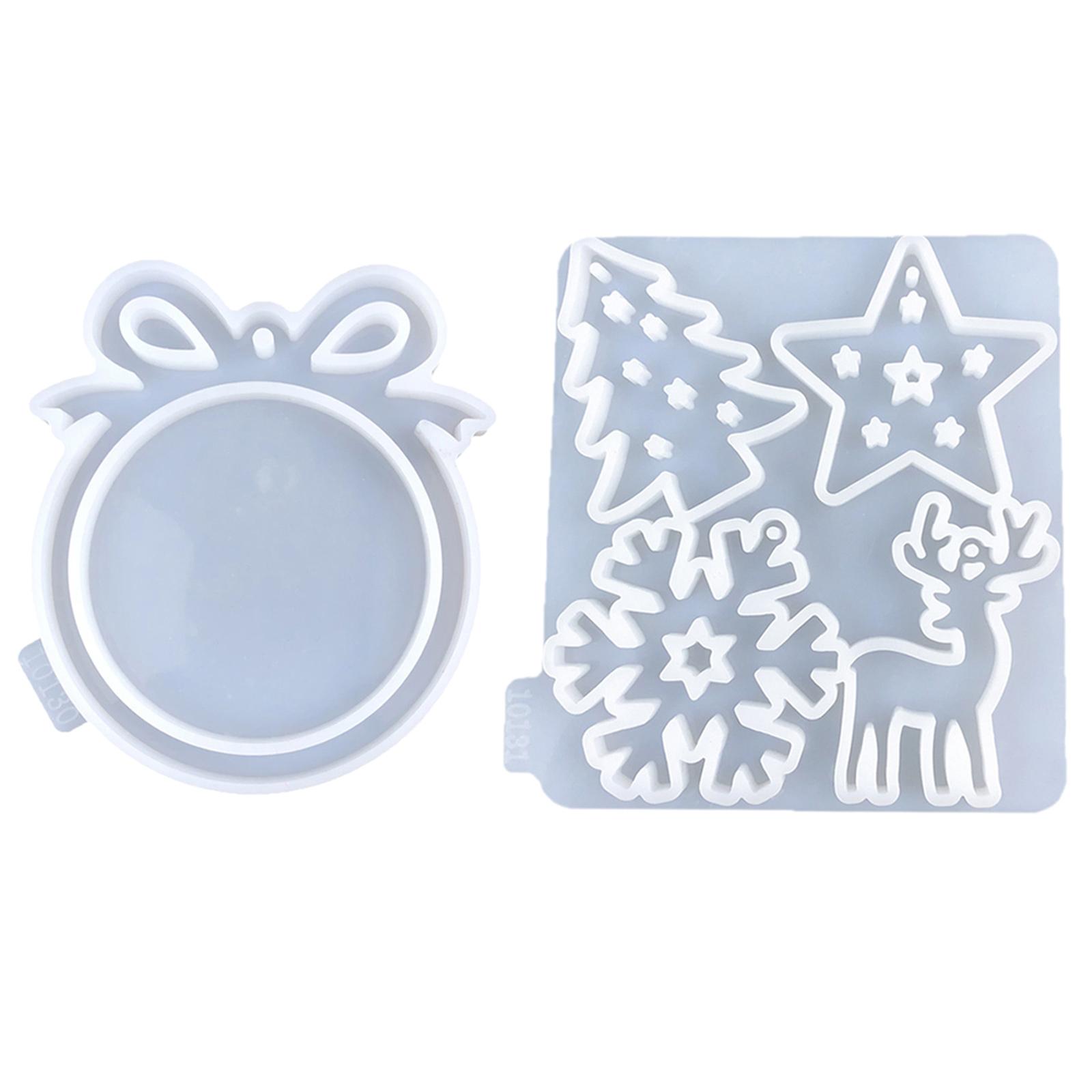 

Set of 2 Christmas Tree Pendant Molds Decorative Jewelry Mold Set for Craft Enthusiasts Holiday Decorations Moulds 1