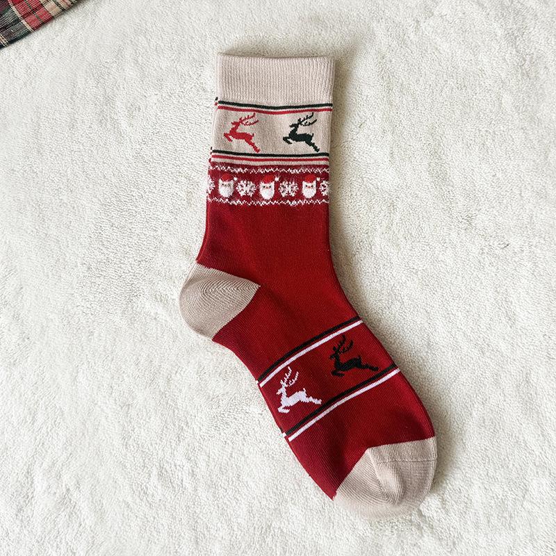 Damen Niedliche Cartoon Weihnachtsstrümpfe: Mittelwaden-Baumwollsocken, Herbst Winter Vielseitiges Geschenk