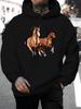 2026 Music Festival Summer New Arrivals Unisex Casual Versatile Style Fashion Hoodie with Personalized Galloping Horse Print, Dynamic And Full of Powe