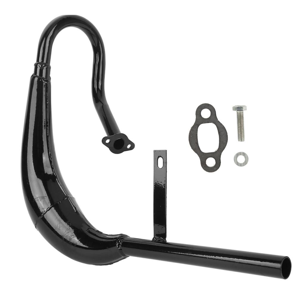 Motorcycle Exhaust Pipe 40mm Dia Aluminum Alloy Noise Reduction Electric Bike Exhaust Tube with Silencer Gasket Black