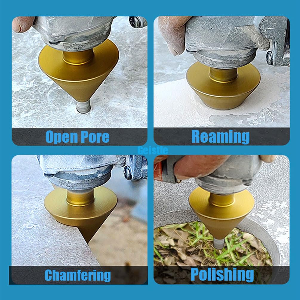 Diamond Beveling Chamfer Bit for Angle Grinders,Countersink Drill Bit,Shower Porcelain Tile Hole Cutter for M10 Thread Adapter ((Large 50mm+Small