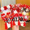 Chinese Style Children New Year Hairpin Hanfu Headdress Red Bow Hair Clip New Year Barrettes Kids