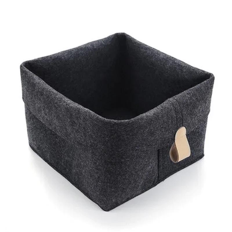 

Creative Nordic Felt Storage Basket Convenient Folding Hall Entrance Key Small Storage Box Office Desktop Home Storage Box чёрный