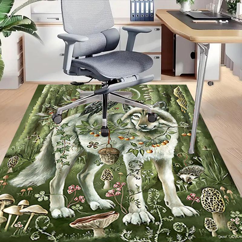 1PC Wolf Forest Extra Large Non Slip Floor Carpet, Office, Family, Bedroom, Studio Large Area Rug Indoor Rugs, Vibrant Colors