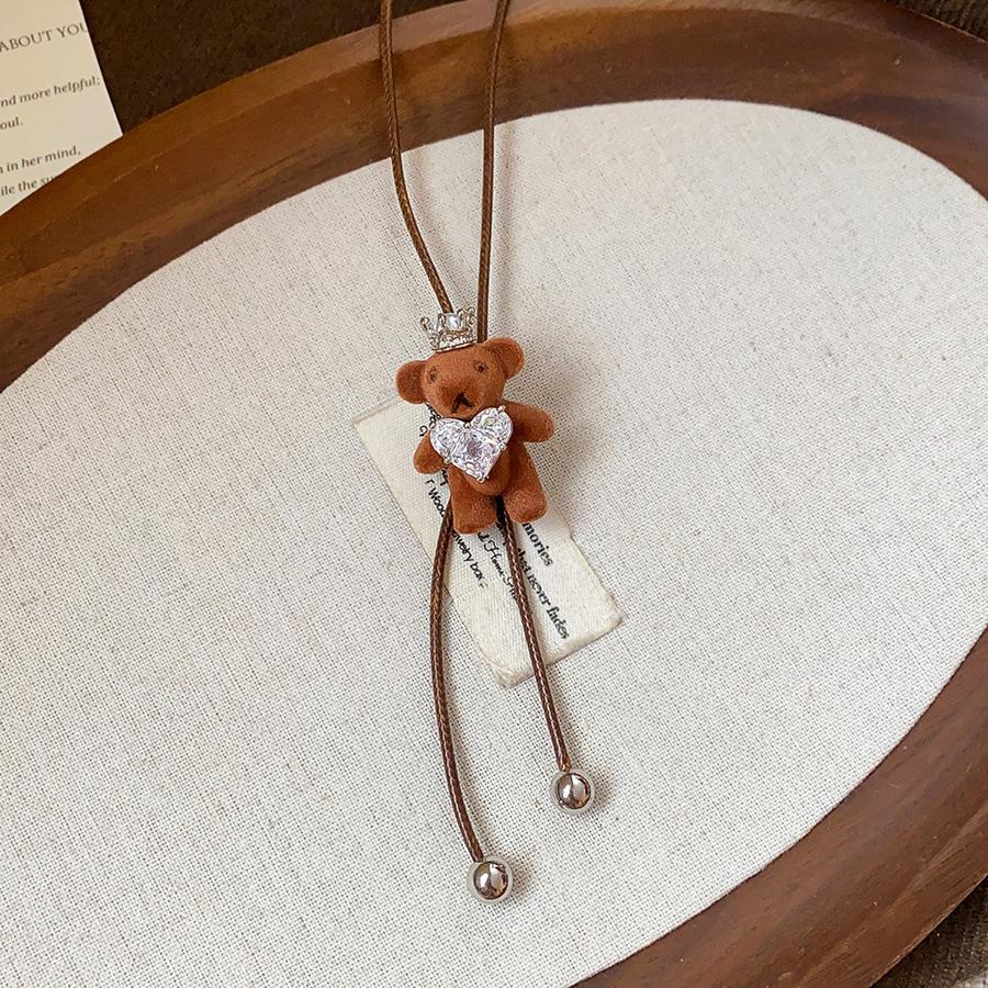 Beaded Apple Coffee Cup Pendant Necklace - Minimalist and Sweet Sweater Chain