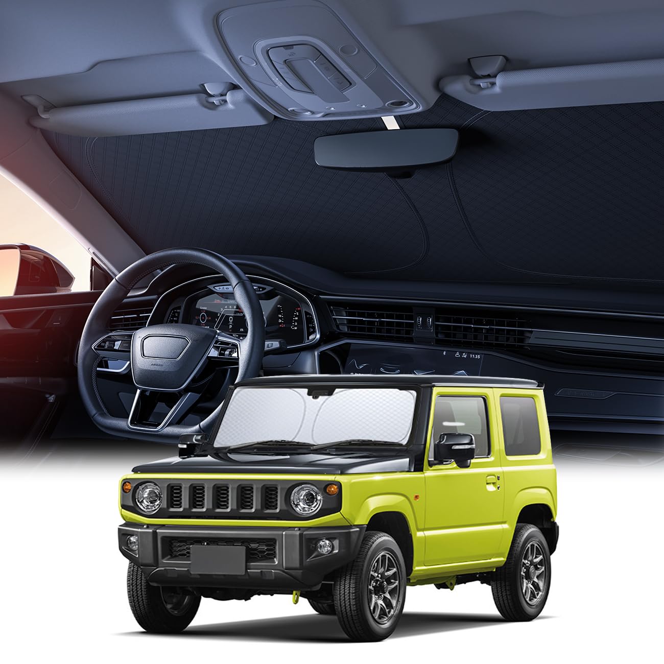 

Insulation Lamicall Car Windshield Sunshade for Suzuki Jimny JB04 Series JB64 JB74 Nomad JC74 Car Sun JIMNY SIERRA NOMADE Front Foldable Car Light UV