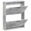 Wall Mounted Shoe Cabinet HAARLEM 71 X 17 X 86 Cm Concrete Grey