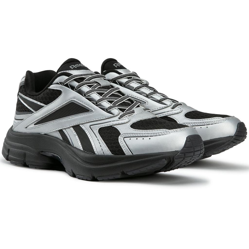 Reebok Premier Road 2.0 Casual Fashion Versatile Dad Shoes Low-Top Running Shoes Unisex Sneaker Black Silver 24FRC915U1GG8