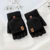 Warm Winter Knitted Gloves Thickened Writing Mittens Fashion Half Finger Mittens  for Men