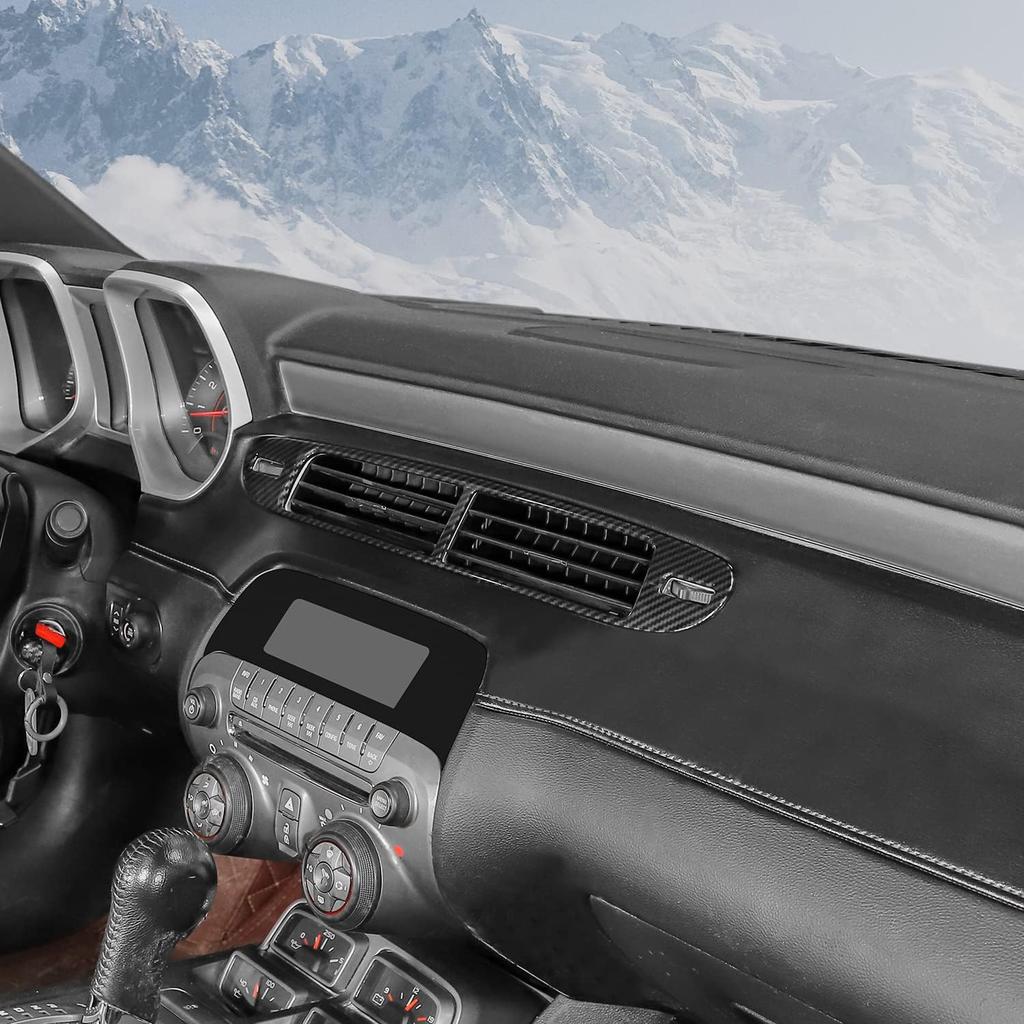 DashBoard Air Conditioner Outlet Vent Panel Cover Fit for 2010-2015 Chevy Camaro(Carbon Fiber)