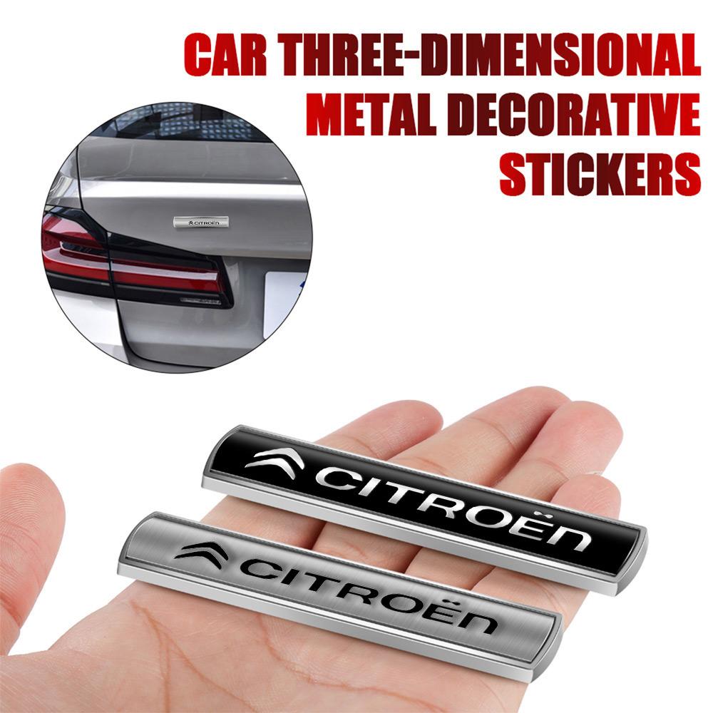 1 Pièce Style de Voiture Métal Chrome Emblème Carrosserie Aile Coffre Autocollants Pour Citroen C1 C2 C3 C4 C4L C5 C6 C8 VTS C-ELYSEE Berlingo