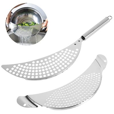 2 coladores de acero inoxidable resistentes al calor para verduras, colador de alimentos multifuncional con asa, utensilio de cocina.